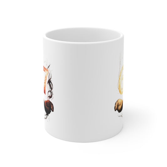 11oz Coffee Mug — Artistic '67' Number Design